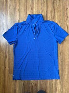 Men's Blue Short-Sleeve Polo Shirt
